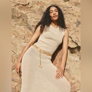 REFORMATION NWT Nolan open-knit organic cotton midi dress